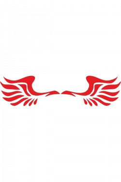 Angels Kanat Yan Ayna Kanat Oto Sticker Kırmızı