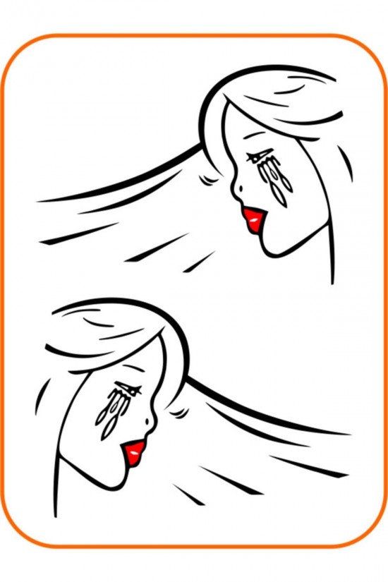 Ağlayan Kadın Ticari Araçlar Sağ-sol 2 Adet Takım Oto Sticker 40x28 Cm Büyük Boy Siyah