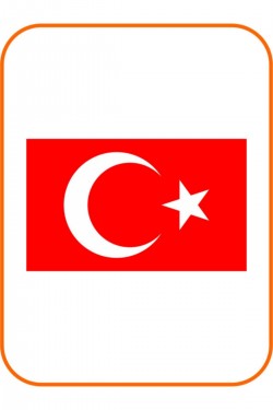 Ay Yıldız Kare Hilal Bayrak Oto Sticker 15x9 Cm Kırmızı