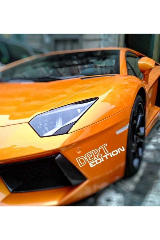 '' Dert Edition '' Oto Sticker Motor Sticker 25x8 Cm Beyaz