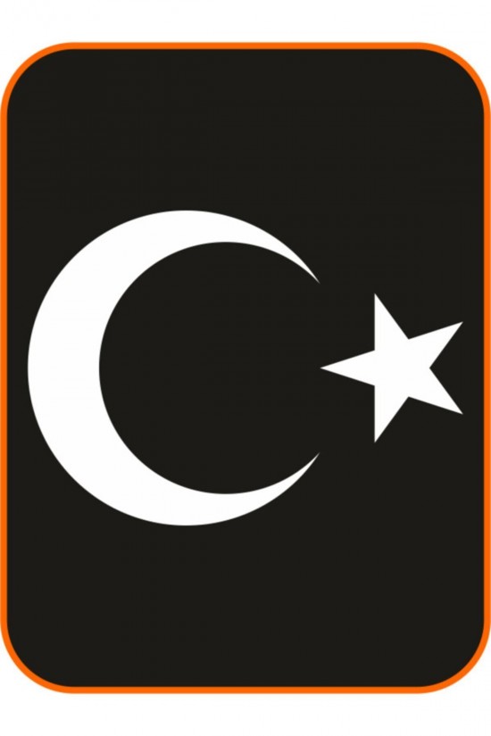 Ay Yıldız Hilal Bayrak Oto Sticker 20x14 Cm Beyaz