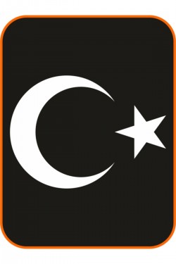 Ay Yıldız Hilal Bayrak Oto Sticker 20x14 Cm Beyaz