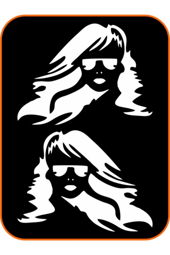 Kadın Madonna 2 Adet Sağ-sol Takım Ticari Araç Oto Sticker 30x23 Cm Beyaz