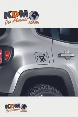 Yakıt Göstergesi Depo Kapağı Sticker Beyaz