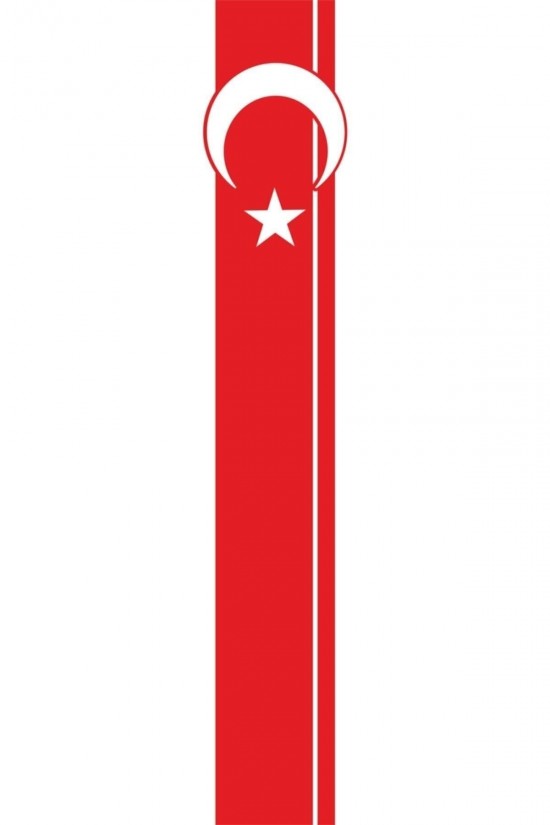 Ay Yıldız Kaput Şerit Oto Sticker Kırmızı