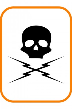 '' Ölüm Tehlikesi '' Oto Sticker Motor Sticker 15x15 Cm Siyah