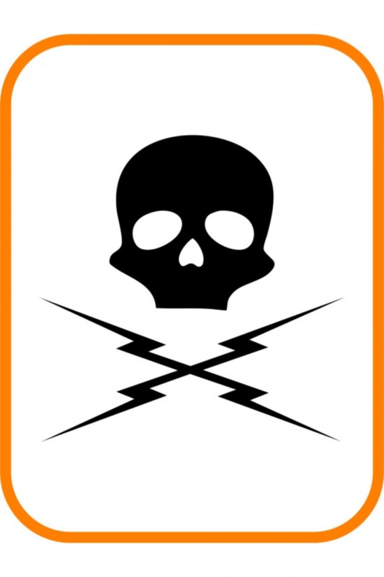 '' Ölüm Tehlikesi '' Oto Sticker Motor Sticker 15x15 Cm Siyah