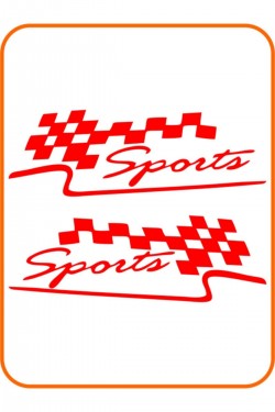 2 Adet Sports Far Üstü Veya Kaporta Sticker - Sağ Ve Sol 30x10 Cm Kırmızı
