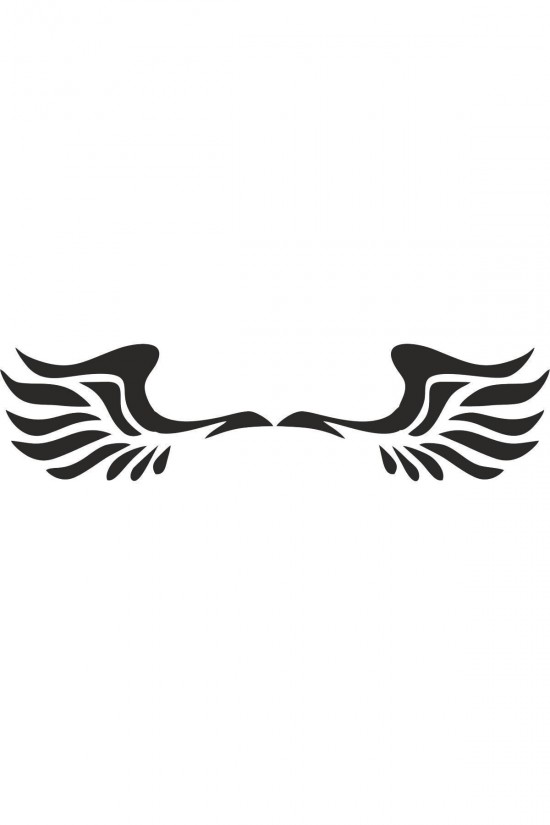 Angels Kanat Yan Ayna Kanat Oto Sticker Siyah Angels Kanat Yan Ayna Kanat Oto Sticker Siyah