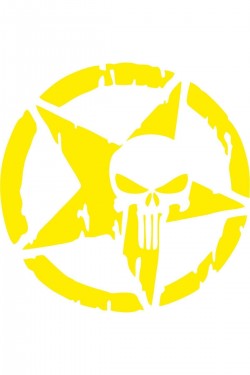 Army Punısher Oto Sticker Sarı