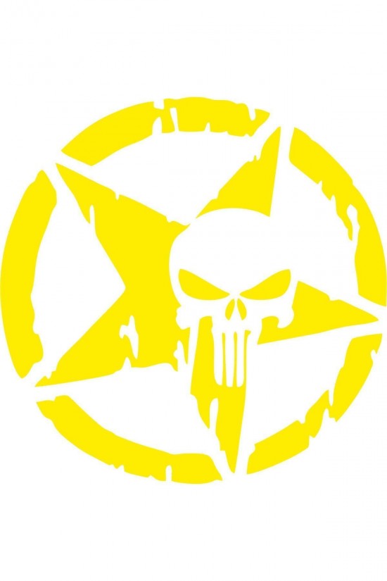Army Punısher Oto Sticker Sarı