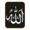 Allah Yazılı Oto Sticker 20x20 Cm Beyaz