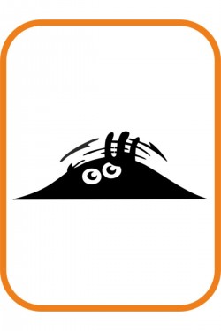 Bagajdan Bakan Şaşkın Hayalet Oto Sticker 20x7 Cm Siyah