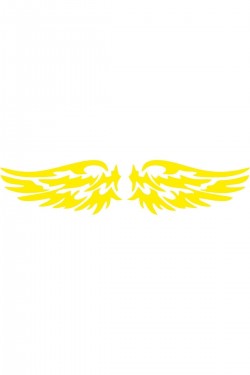 Angels Kanat Logo Kanat Oto Sticker Sarı