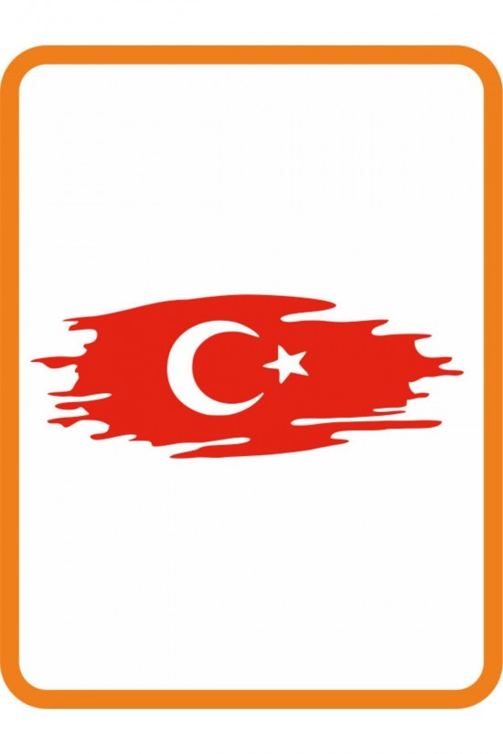 Türk Bayrağı Oto Sticker 15x6 Cm
