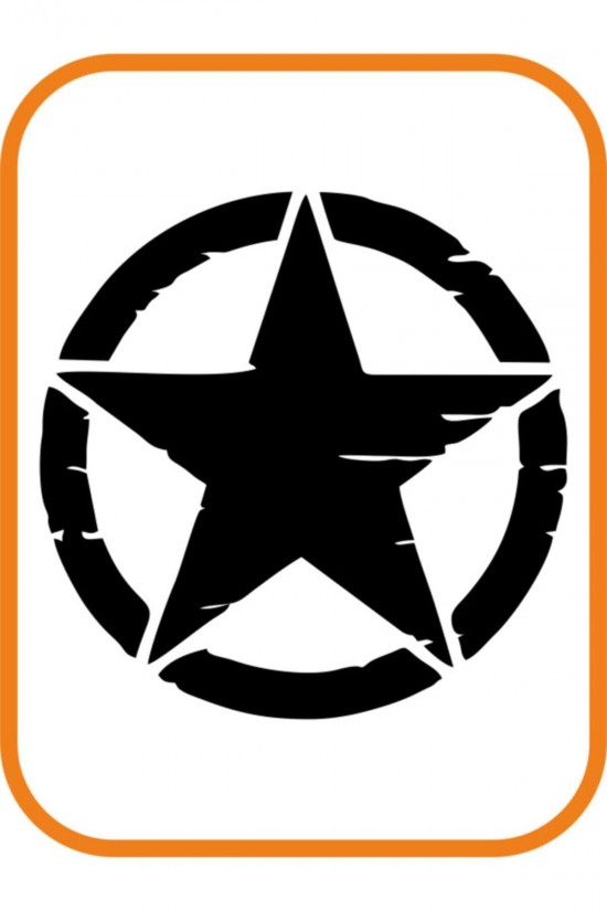 Army Yıldız 2 Adet Off Road Oto Sticker Büyük Boy 20 Cm Siyah