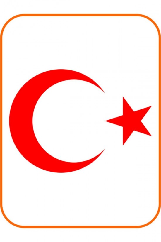 Ay Yıldız Hilal Bayrak Oto Sticker Büyük Boy 40x30 Cm Kırmızı