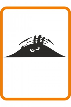 Bagajdan Bakan Kızgın Hayalet Oto Sticker 30x10 Cm Siyah