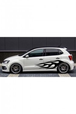 Araba Araç Yan Çamurluk Çift Yön 40x118cm Alev Rüzgar Ford Golf Opel Bmw Sticker Yapışkan