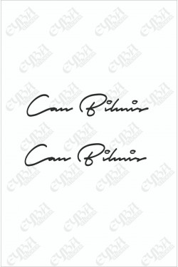 Size Özel Isim Imzası 2 Adet Ad Soyad Imza Etiket- Oto Sticker -20x4 Cm Siyah - Mesaj Atıınız-