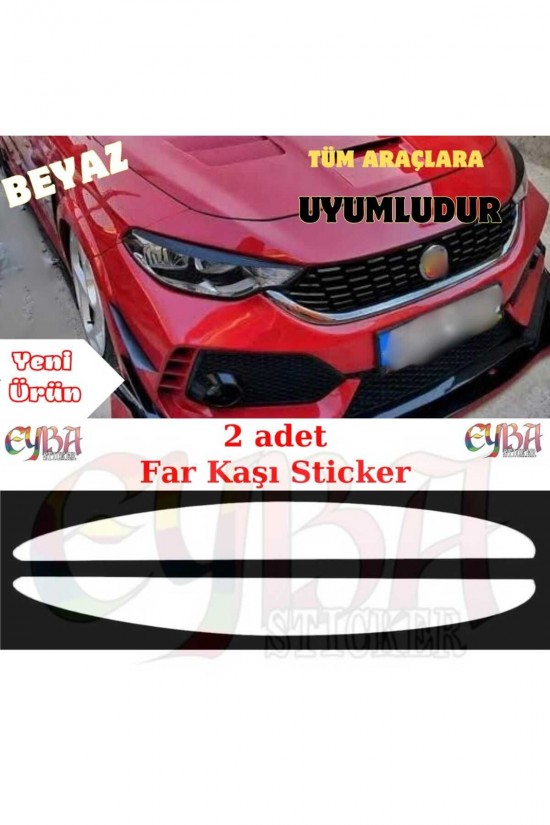 Araç Far Kaşı Sticker 2 Adet Sağ-Sol