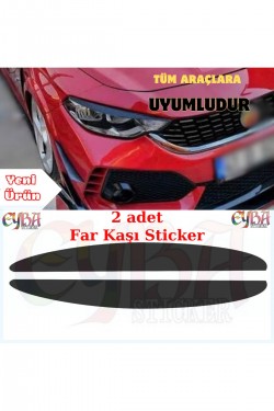 Araç Far Kaşı Sticker 2 Adet Sağ-Sol Araç Far Kaşı Sticker 2 Adet Sağ-Sol