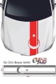 Sticker Ön Kaput Ay Yıldız Şerit Sticker - Oto Sticker 118x20cm