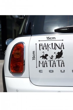 Hakuna Matata Oto özel yeni kaliteli Kaliteli Sticker Siyah 15 Cm