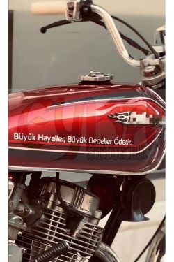 Büyük Hayaller, Büyük Bedeller Ödetir... motorsiklet yazı sticker