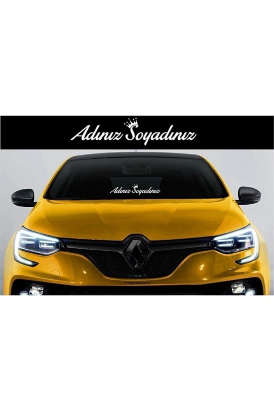 Oto Sticker Size Özel Isim Stance Taçlı Orta Boy Cam Yazısı Araba Stickeri 30cm