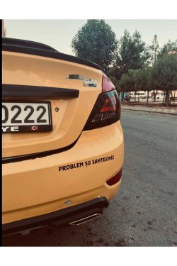 PROBLEM ŞU SAHTESİNİZ araç arakası yazı sticker