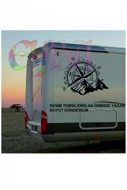 Camp Sticker Doğa- 50x40 Cm Dağ-çam-kamp-doğal-karavan- Piknik-araç Oto Araba Sticker