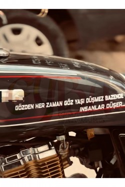GÖZDEN HER ZAMAN GÖZYAŞI DÜŞMEZ BAZENDE İNSANLAR DÜŞER... motorsiklet yazı sticker araç arkası