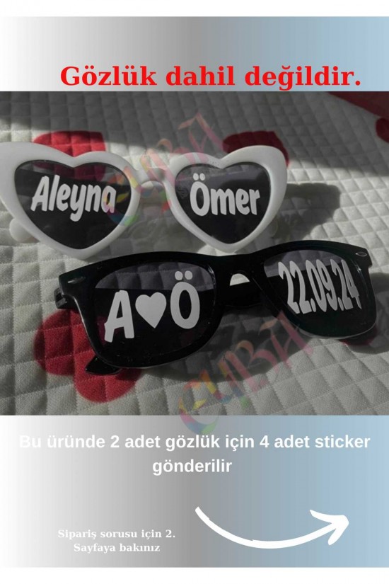 2 Adet Gözlük Camı Için (GÖZLÜK DAHİL DEĞİLDİR) Sticker Gelin Damat Gözlüğü Için Gözlük Sticker 2 Adet Gözlük Camı Için (GÖZLÜK DAHİL DEĞİLDİR) Sticker Gelin Damat Gözlüğü Için Gözlük Sticker