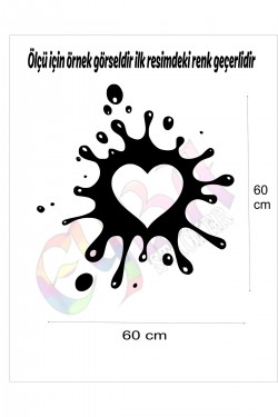 Karavan Ve Traktör Ve Araba Sticker Yapışkan Damlacıklı Kalp Motifi