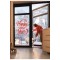 Happy New Year Temalı Vitrin Cam Sticker Dekorasyon 50 X 70 Kırmızı