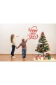 Happy New Year Temalı Vitrin Cam Sticker Dekorasyon 50 X 70 Kırmızı