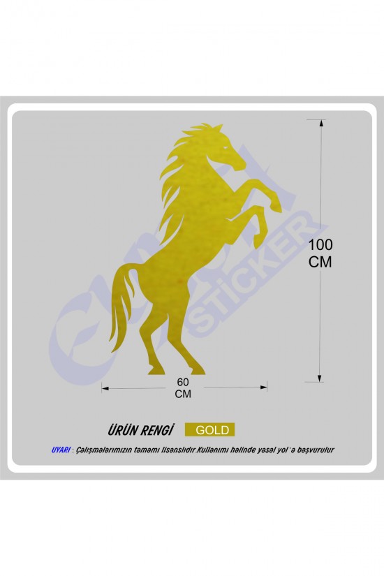ŞAHA KALKMIŞ AT STİCKER ARAÇ ARABA DUVAR 100X60 CM ŞAHA KALKMIŞ AT STİCKER ARAÇ ARABA DUVAR 100X60 CM