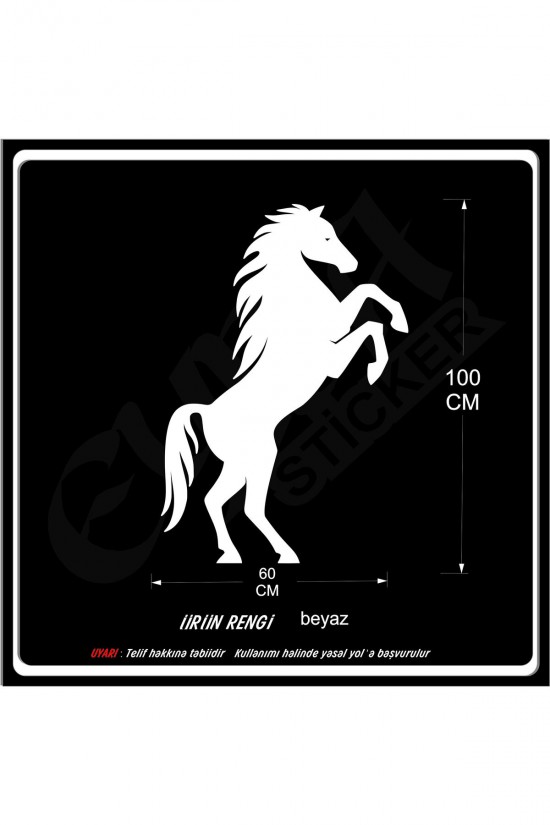 ŞAHA KALKMIŞ AT STİCKER ARAÇ ARABA DUVAR 100X60 CM ŞAHA KALKMIŞ AT STİCKER ARAÇ ARABA DUVAR 100X60 CM