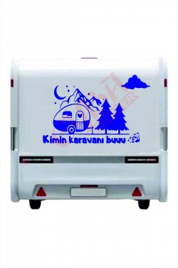 Kimin Karavanı Buuu :) Karavan Kamp Sticker 100x60 cm