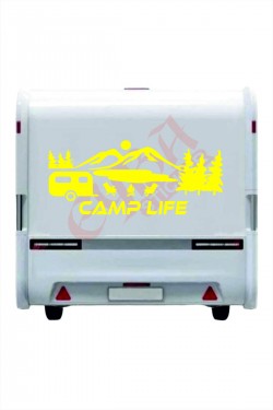 Camp Life Sticker 120X50 1 Adet Oto Sticker - Kamp Karavan Sticker Duvar Sticker