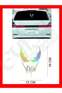 Venom  Araba, Motorsiklet, Kask, Laptop,cam Sticker 16x12 Cm VENOM YAZILI