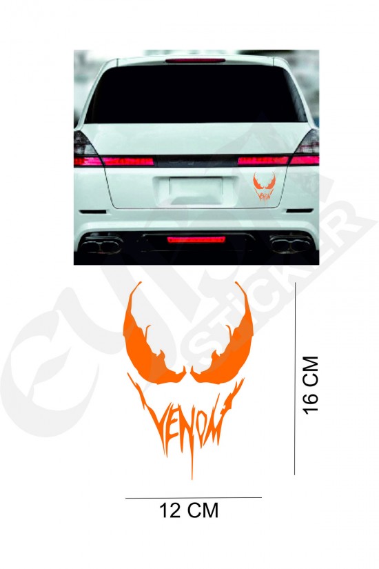 Venom  Araba, Motorsiklet, Kask, Laptop,cam Sticker 16x12 Cm VENOM YAZILI