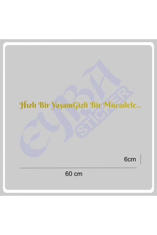 Hızlı Bir Yaşam Gizli Bir Mücadele 60x6 Cm Araç Yazı Sticker Traktör Kamyon Araba Hızlı Bir Yaşam Gizli Bir Mücadele 60x6 Cm Araç Yazı Sticker Traktör Kamyon Araba