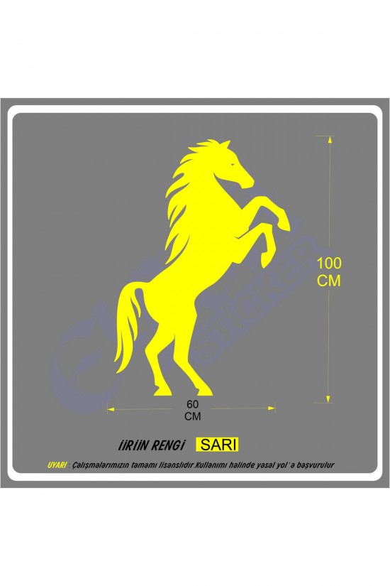 ŞAHA KALKMIŞ AT STİCKER ARAÇ ARABA DUVAR 100X60 CM ŞAHA KALKMIŞ AT STİCKER ARAÇ ARABA DUVAR 100X60 CM