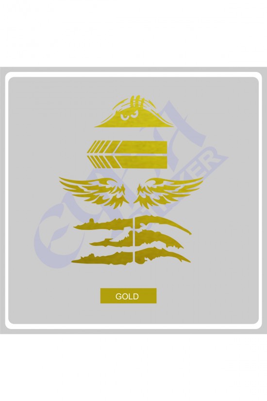 Oto Sticker Mega 4lü Paket Dikiz Kanat Pençe Bagaj Sticker