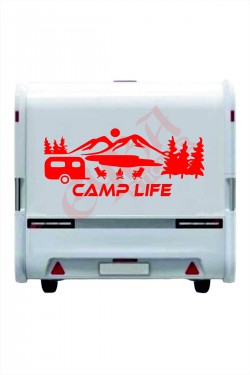 Camp Life Sticker 120X50 1 Adet Oto Sticker - Kamp Karavan Sticker Duvar Sticker