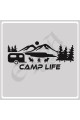 Camp Life Sticker 120X50 1 Adet Oto Sticker - Kamp Karavan Sticker Duvar Sticker