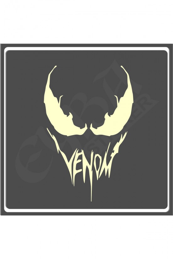 Venom  Araba, Motorsiklet, Kask, Laptop,cam Sticker 16x12 Cm VENOM YAZILI