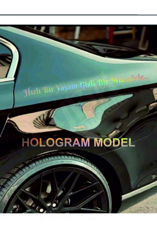 Hızlı Bir Yaşam Gizli Bir Mücadele 60x6 Cm Araç Yazı Sticker Traktör Kamyon Araba